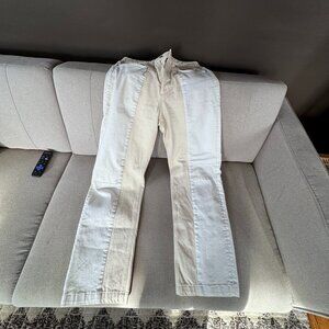 Two tone, split White/Beige jeans